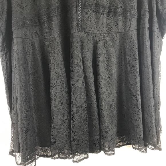 Torrid Peplum Lace Ruffle Sleeve Top Black Boho Romantic Gothic Plus Size 6X - Picture 9 of 12